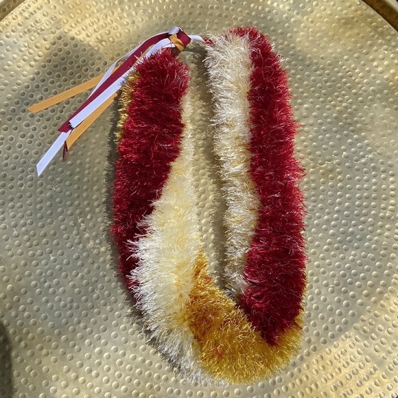 Hand Made Red/Cream/Gold Eyelash Yarn Lei Class of 2023 Graduation Celebration - Picture 10 of 15